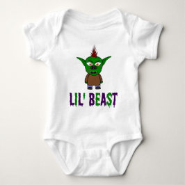Lil' Beast Goblin Lila und grüner Schriftart T Baby Strampler