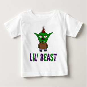 Lil' Beast Goblin Lila und grüner Schriftart T Baby T-shirt