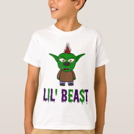Lil' Beast Goblin Lila und grüner Schriftart T T-Shirt