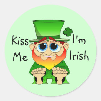 Lil Blarney Kiss Me Ich bin irisch Runder Aufkleber