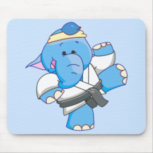 Lil blaues Elefant-Karate Mousepad
