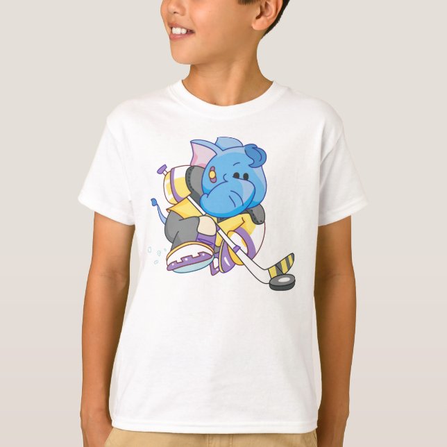 Lil Blue Elephant Hockey T-Shirt (Vorderseite)