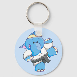 Lil Blue Elephant Karate Schlüsselanhänger