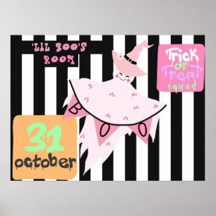 Lil Boo' Kids Room Ghost Pastel Halloween Décor Poster
