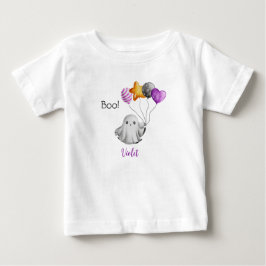 Lil' Boo - Niedliche Kleine Geister-Holding-Ballon Baby T-shirt