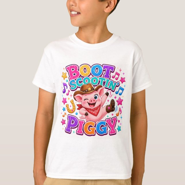 Lil' Boot Scootin' Piggy T-Shirt (Vorderseite)