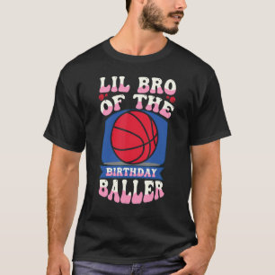 Lil Bro der Geburtstagsballer Basketball-Themenkar T-Shirt