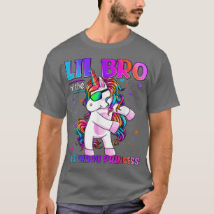 Lil Bro Of Birthday Princess Flossing Unicorn Lil T-Shirt
