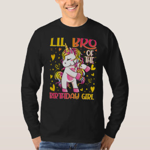 Lil Bro of the Birthday Girl Flossing Unicorn Litt T-Shirt