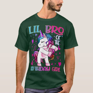 Lil Bro of the Birthday Girl Flossing Unicorn Litt T-Shirt