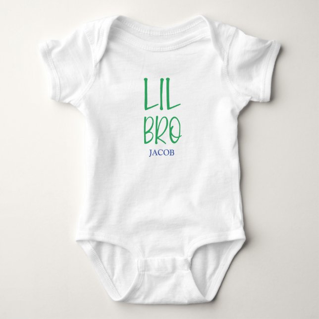 Lil Bro Sibling Name Baby Strampler (Vorderseite)