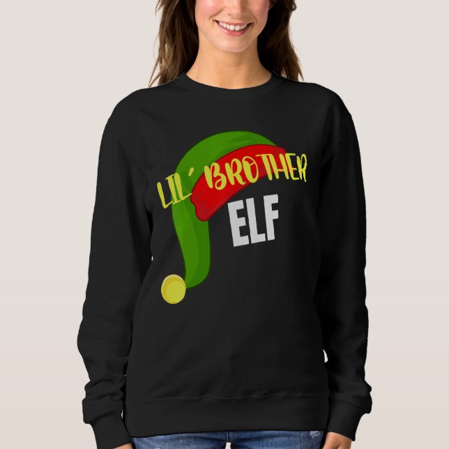Lil Brother Elf Matching Family Group Christmas Pa Sweatshirt (Vorderseite)