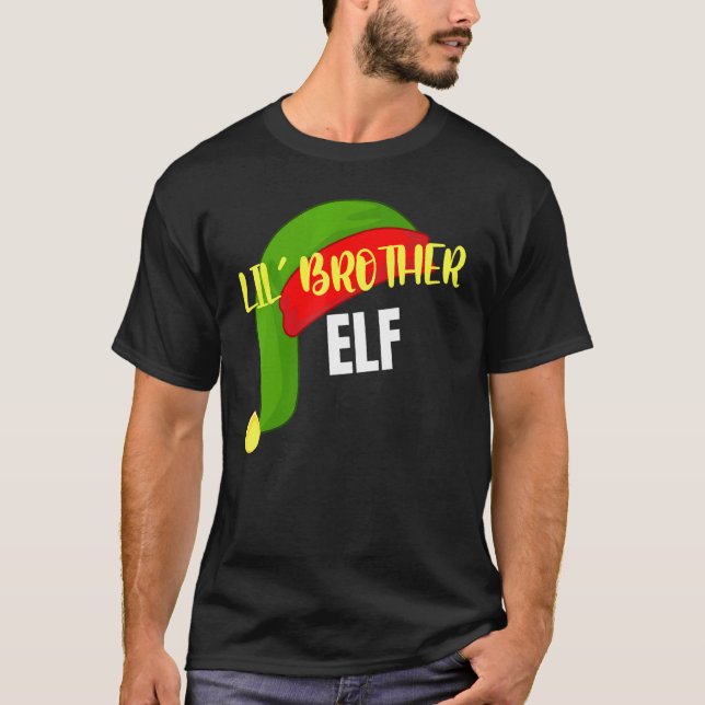 Lil Brother Elf Matching Family Group Christmas Pa T-Shirt (Vorderseite)