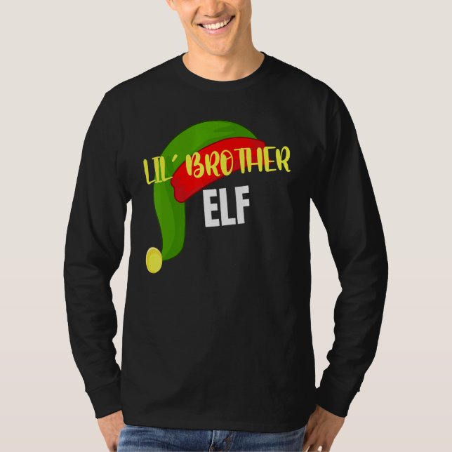 Lil Brother Elf Matching Family Group Christmas Pa T-Shirt (Vorderseite)