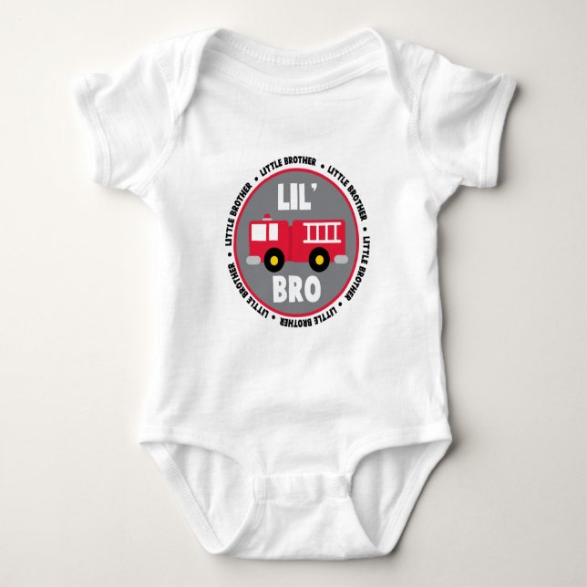 Lil Brother Fire LKW Baby Strampler (Vorderseite)