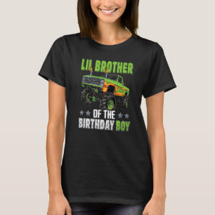 Lil Brother of Birthday Boy Monster Truck Family T-Shirt