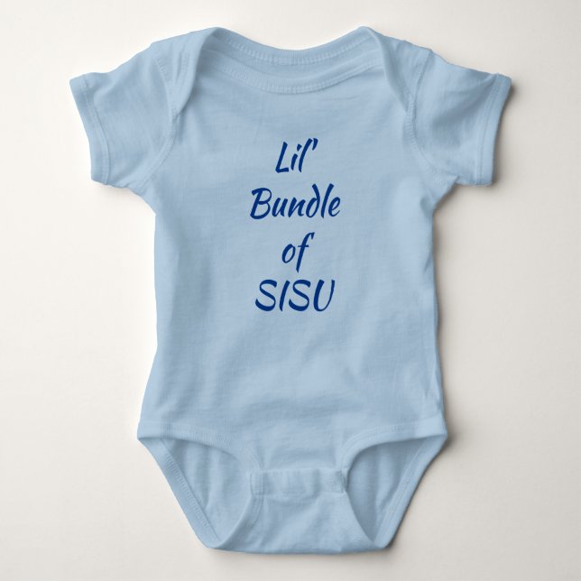 Lil' Bundle von SISU Finnish Baby One-Piece (blau) Strampler (Vorderseite)