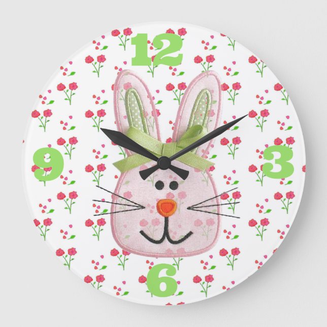 "Lil Bunny" ACRYLIC WALL CLOCK Große Wanduhr (Vorderseite)