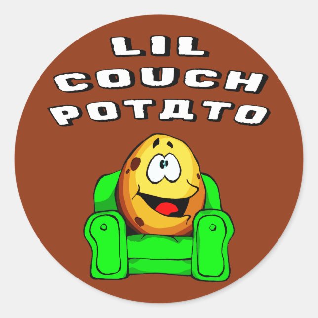Lil Couch Potato Runder Aufkleber (Vorderseite)