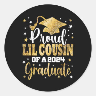 Lil Cousin eines 2024-Grad-Cl-Senior-Abschlusses Runder Aufkleber