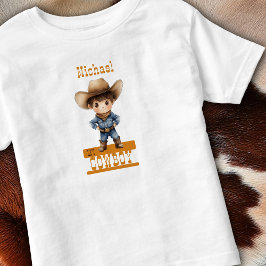 Li'l Cowboy Big Hat bootet Western Ihr Kinder Name Kleinkind T-shirt