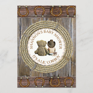Lil' Cowboy Boy Country and Western Babydusche Einladung