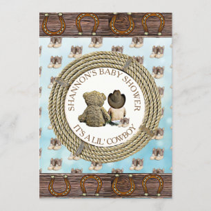 Lil' Cowboy Boy Country and Western Babydusche Einladung