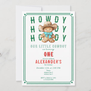 Lil Cowboy Gingerbrett Weihnachten Jedes Alter Geb Einladung