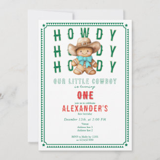 Lil Cowboy Gingerbrett Weihnachten Jedes Alter Geb Einladung
