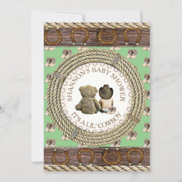 Lil' Cowboy Rustikales Land und Western Babydusche Einladung