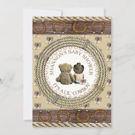 Lil' Cowboy Rustikales Land und Western Babydusche Einladung