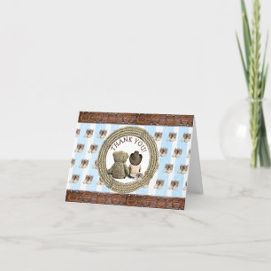 Lil Cowboy und Teddy Bear Danke, Anmerkungen Dankeskarte