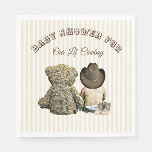 Lil Cowboy-und Teddybär-Babyparty-Servietten Serviette