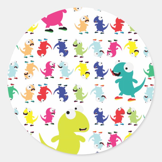 Lil Dino Lizards Runder Aufkleber (Vorderseite)