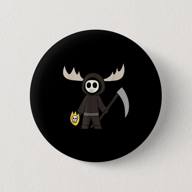 Lil Doom Moose - Funny Reaper Cartoon  Button (Vorderseite)