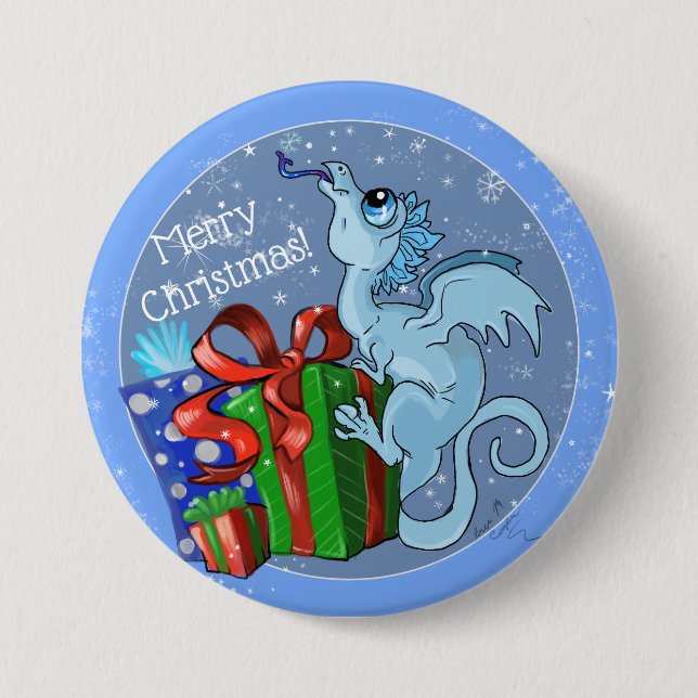 lil' Dragon Snowflake Button (Vorderseite)