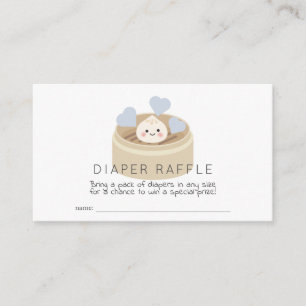 Lil Dumpling Baby Shower Blue Diaper Raffle Ticket Begleitkarte
