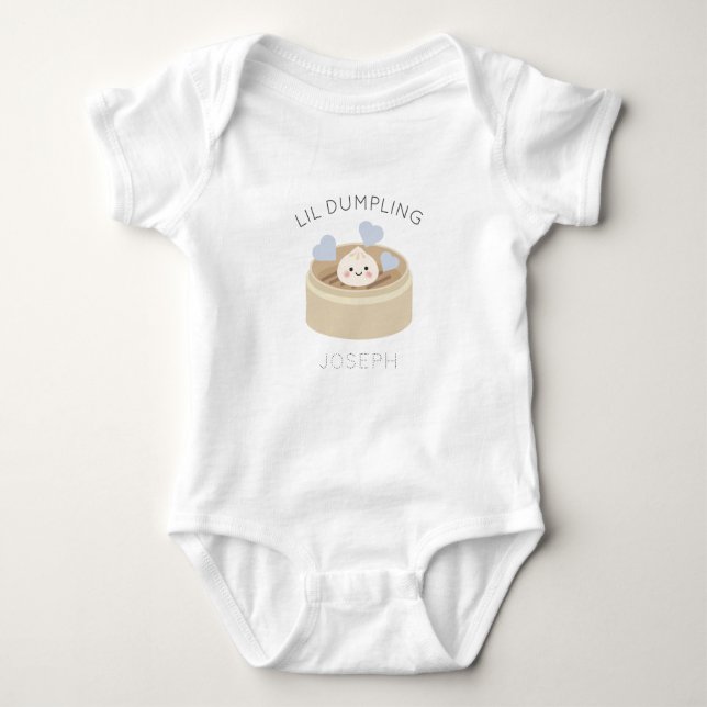 Lil Dumpling in chinesischem Steamer Boy Baby Body Baby Strampler (Vorderseite)