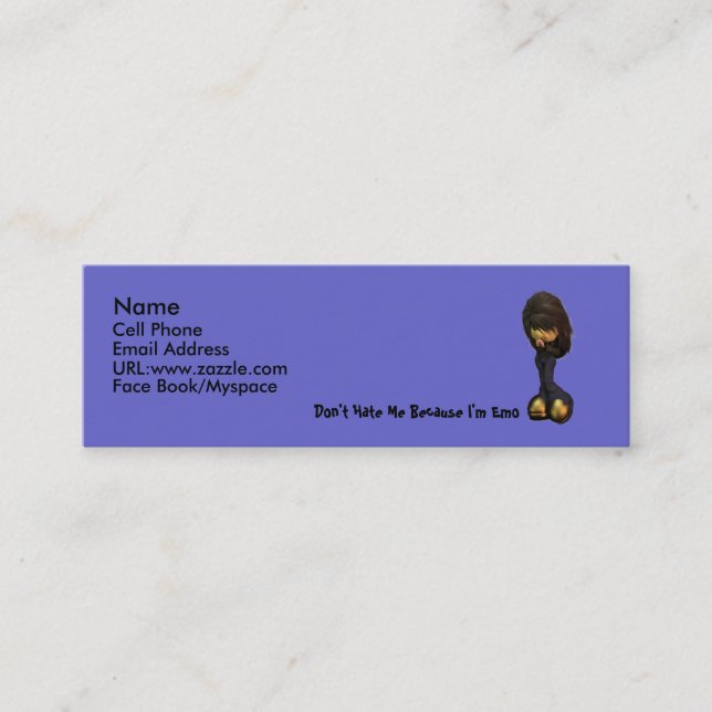 Lil Emo Mädchen-Visitenkarte Mini Visitenkarte (Vorderseite)