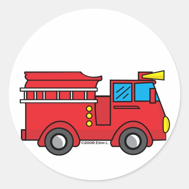 Lil Fire Truck Runder Aufkleber (Vorderseite)