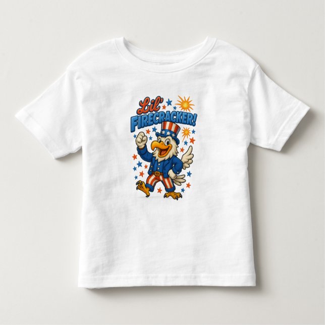 Lil’ Firecracker Freedom Classical Eagle Kleinkind T-shirt (Vorderseite)
