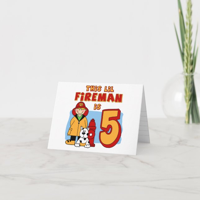 Lil Fireman 5. Geburtstag Einladung (Vorderseite)