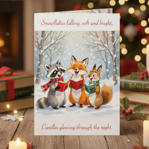 Lil Forest Animals singen Weihnachtslieder Feiertagskarte