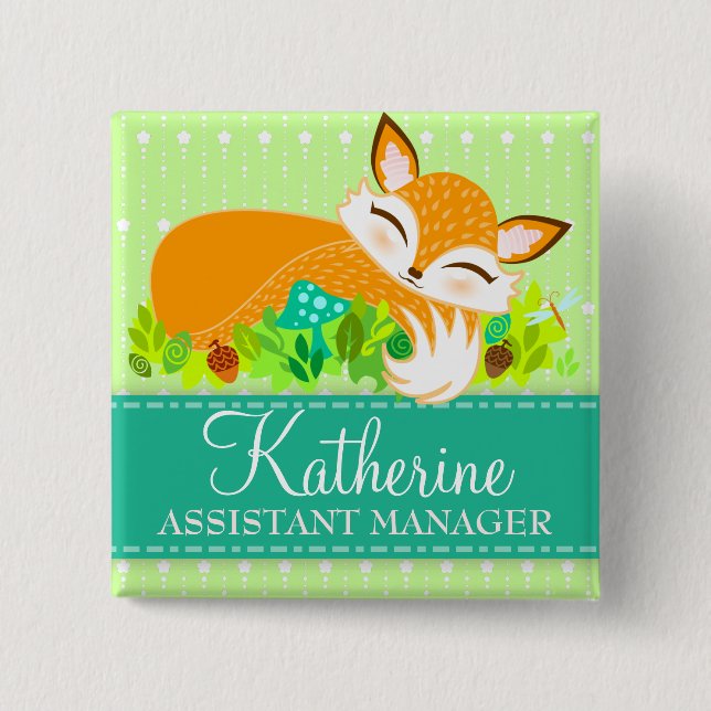 Lil Foxie CUB - niedlicher Name-Abzeichen-Knopf Button (Vorderseite)