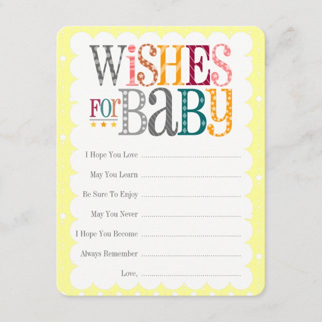 Lil Foxie Cub - "Wish for Baby Card" Hinweiskarte (Vorderseite)