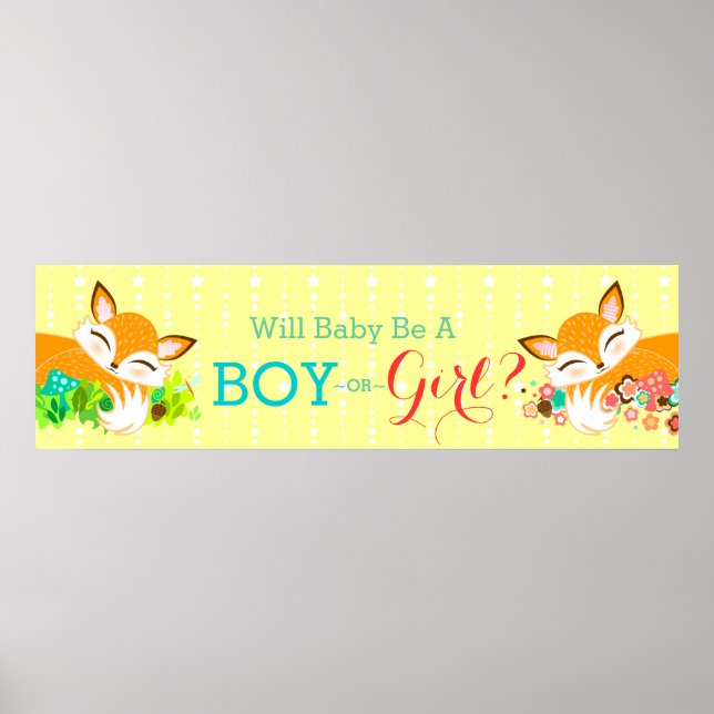Lil Foxie Cubs - Gender Reveal Baby Showbanner Poster (Vorne)
