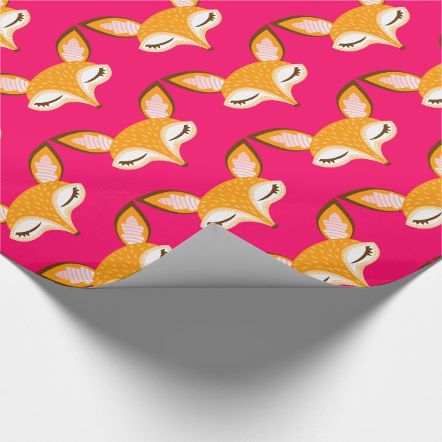 Lil Foxie - niedliches Girly Geschenkpapier (Ecke)