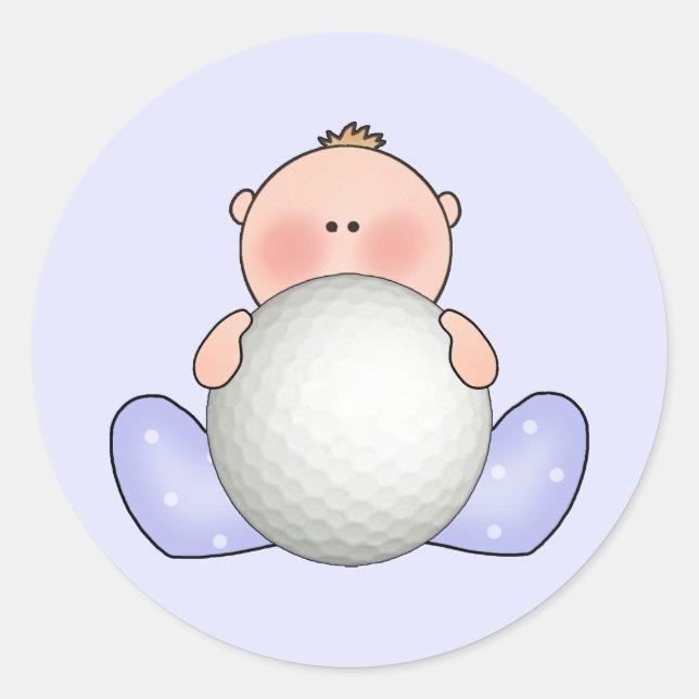 Lil Golf Baby Boy Runder Aufkleber (Vorderseite)