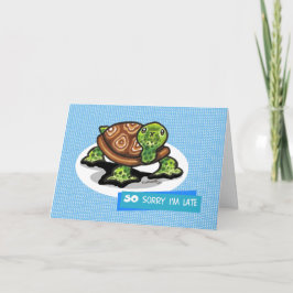 Lil Green Turtle Belated Geburtstag Karte
