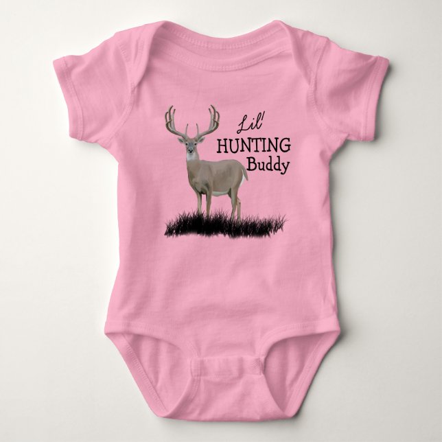 Lil Hunting Buddy Buck Baby Bodysuit Strampler (Vorderseite)
